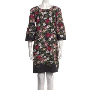 Karl Lagerfeld 10 black floral bell sleeve midi dress